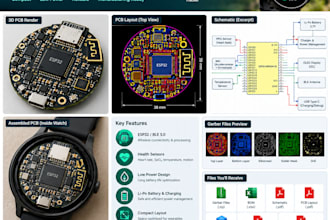 design wearable pcb for smartwatch, fitness tracker, ble and iot prototype