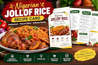 create a professional nigerian jollof rice recipe card