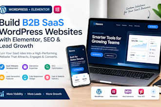 build b2b saas wordpress website with elementor SEO landing page for lead growth