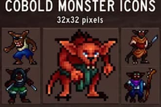 create pixel art game icons, item icons, and custom game assets