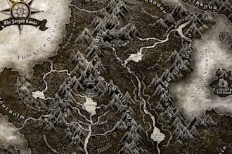 do hand drawn fantasy book map novel board game map illustration cartography