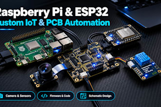 do raspberry pi iot projects with camera, sensors and automation pcb esp32