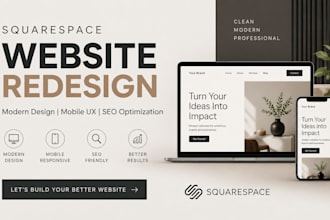 design, redesign squarespace website, modern design, mobile UX, SEO optimization