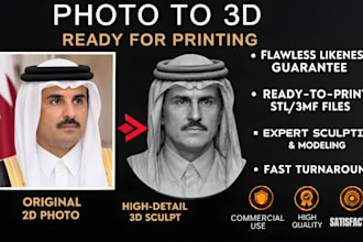 sculpt 3d realistic head bust print ready model from 2d photo image in zbrush