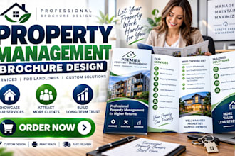 design a property management services brochure for landlords