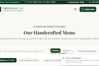 build a modern restaurant website with menu