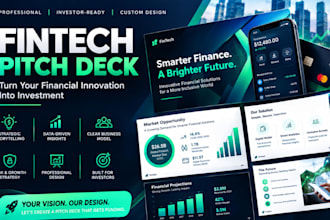 design investor ready saas pitch deck fintech startup pitch deck presentation