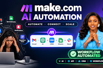 fix make com automation, set up made come integromat ai automation make com