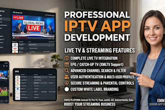 build iptv app, live streaming app, vod TV platform, video streaming app for tvs