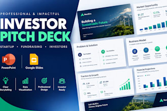 design powerpoint presentations google slides for investors, startup fundraising