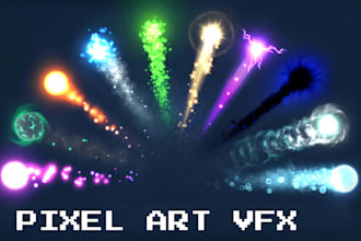 create pixel art vfx, spell animation, magic effects, skill icon and game assets