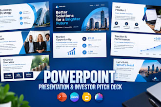 create investor pitch decks that showcase your startup, financials and growth