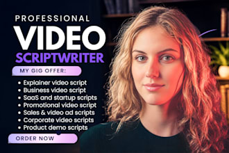 write explainer business saas promotional youtube product video script writing