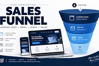 build sales funnel, funnel setup, landing page, email funnel, course funnel