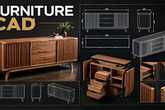 create furniture cad, shop drawings, cut lists and 3d models