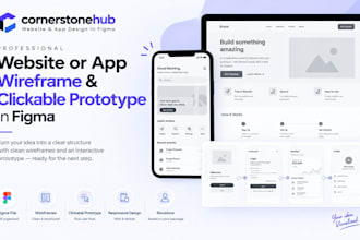 design intuitive website or app wireframe and clickable prototype in figma