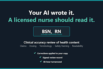 review your ai health content for clinical accuracy as a licensed rn