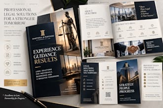 design a professional law firm brochure, corporate company profile and trifold