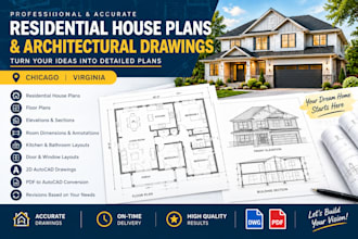create residential house plans and architect drawings chicago,vir