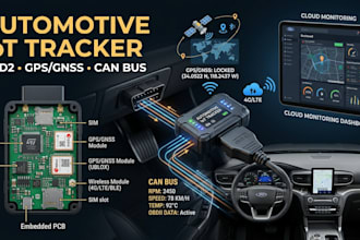 create automotive iot tracker using obd2, gps gnss and can bus communication