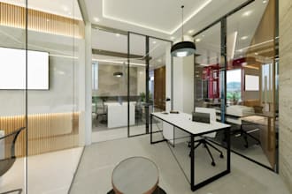 render office cgi, internal layout, ikea furniture, boutique office,basement,dwg