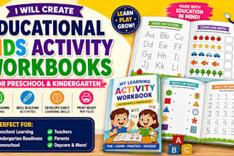 create educational kids activity workbooks for preschool