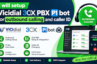 setup vicidial 3cx pbx p1 bot outbound call center