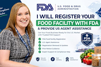 handle fda food labels, registration, prior notice and US agent support