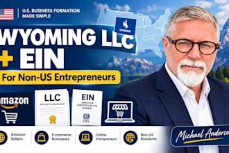 help non US amazon and ecommerce sellers establish a wyoming llc and obtain ein