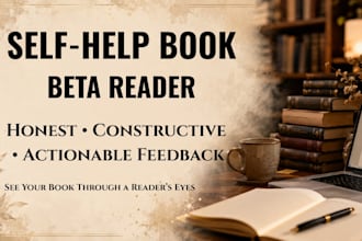 beta read your self help book and give honest reader feedback