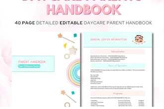 design a canva daycare parent handbook and welcome packet