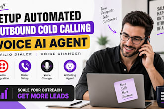 setup automated outbound cold calling voice ai agent twilio dialer voice changer