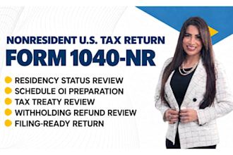 prepare form 1040nr US nonresident alien income tax return