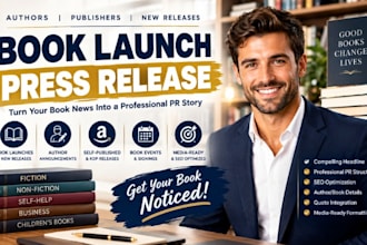 write a book launch press release for authors and new book releases