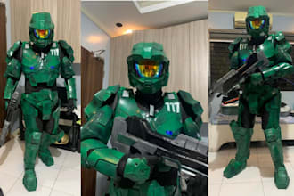 create custom cosplay creation 3d helmet props wearable game movie armor for con