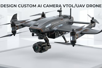 design custom uav drone vtol aircraft consumer electronics models ai camera cad