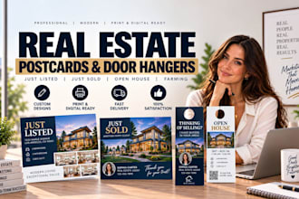 design real estate postcards hangers rack card eddm dl flyer realtor leaflet
