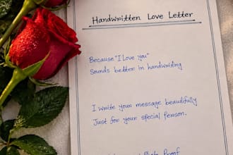 write  romantic handwritten love letter for you