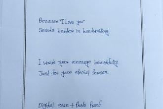 write  romantic handwritten love letter for you