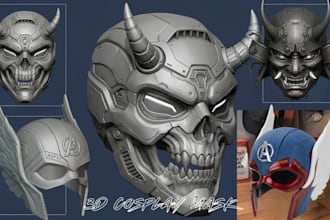 sculpt 3d helmet print and paint 3d mask custom 3d cosplay amor 3d cosplay props