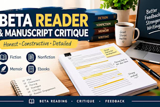 beta read, critique, and provide feedback on your writing