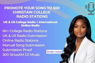 promote your gospel song to 500 christian college radio stations, siriusxm music