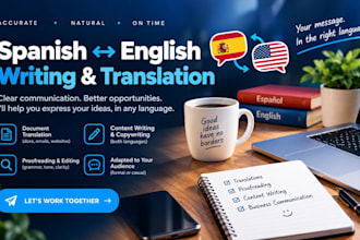 translate and write content in spanish and english
