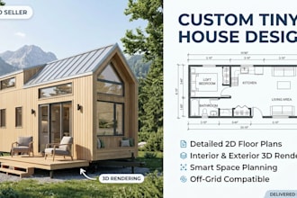design custom tiny house floor plans and 3d architectural renders