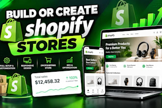 build automated shopify store, shopify store design, shopify dropshipping store