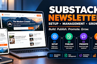 build, manage, promote and grow your substack newsletter into a professional pub