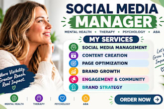 manage social media for mental health therapy and counseling, content creator