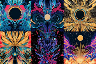 draw a unique psychedelic retro vintage illustration
