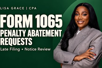 prepare an irs penalty abatement request for late filed form 1065 partnership