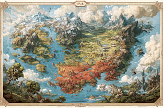 fantasy map illustration for map